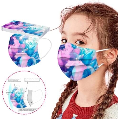 10pc Cartoon Kids Masque 3 Layer Child Filter Childrens Face Mouth Masque Earloop Mascarilla Infantil Mascara Halloween Cosplay