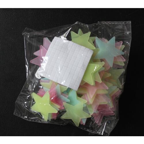 100pcs Luminous Wall Stickers Glow In The Dark Stars Sticker Decals for Kids Baby rooms Colorful Fluorescent Stickers Home decor