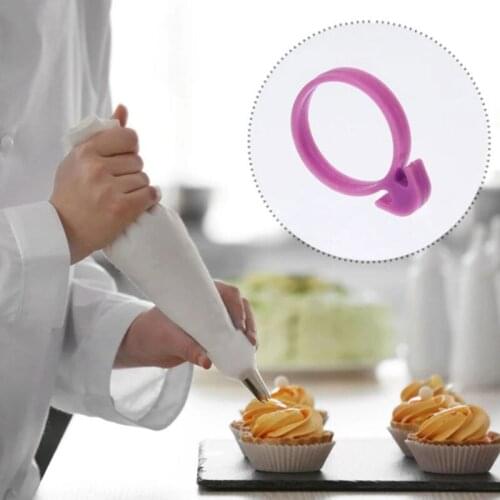 12Pcs Cream Piping Bag Sealing Ring Silicone Reusable Sealing Ring Cream Pastry Bag Decorative Sealing Clip Baking Utensils