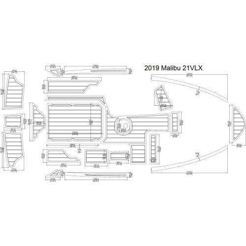 2019 Malibu 21VLX Cockpit Pad Boat EVA Teak Decking 1/4" 6mm
