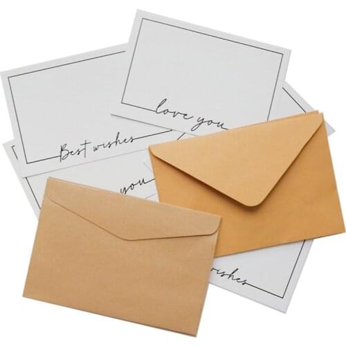 5Set Envelope Greeting card Kraft Paper Gift Window Envelopes colorful DIY party message Invitation 11x16cm