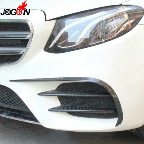 For Mercedes Benz E Class W213 Sport 2016 2017 2018 Car Front Bumper Fog Lamp Trim Real Caron Fiber 6pcs