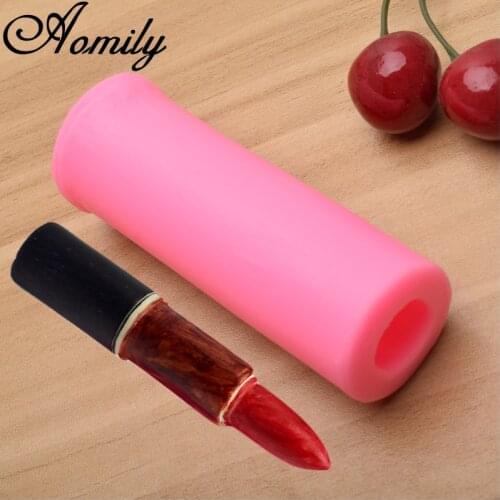 Aomily Silicone Lipstick Shaped Cake Chocolate Molds Fondant Cake Decorating Tools DIY Resin Clay Mould Resin Mold Baking Tools
