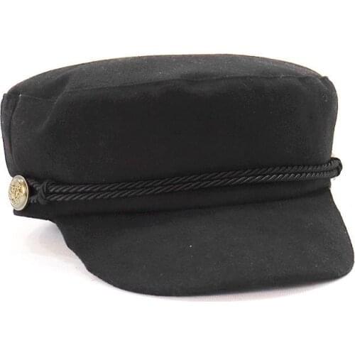 British Fashion Duck Tongue Navy Hat Womens Cotton Linen Korean Version of the Tide Japanese Double Rope Retro Octagonal Beret