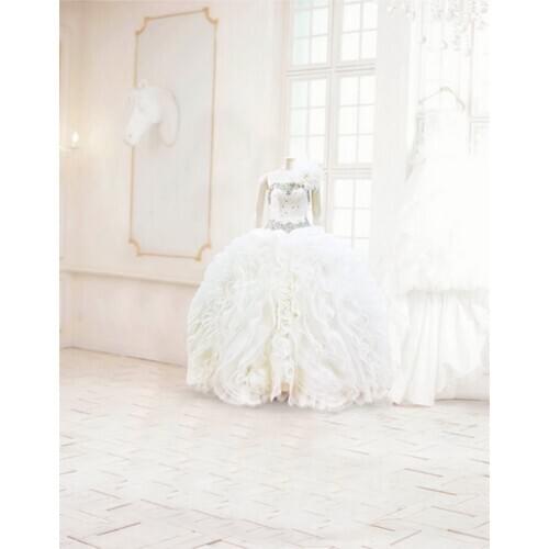 5x7ft White Wedding Dress Photography Backdrops Photo Props Studio Background