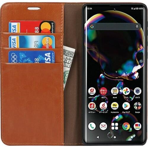 Genuine Leather Case For Sharp Aquos R6 Capa Folio Book Wallet Aquos Zero 5G Flip Stand Cover For Aquos Sense 4 Plus Sense4