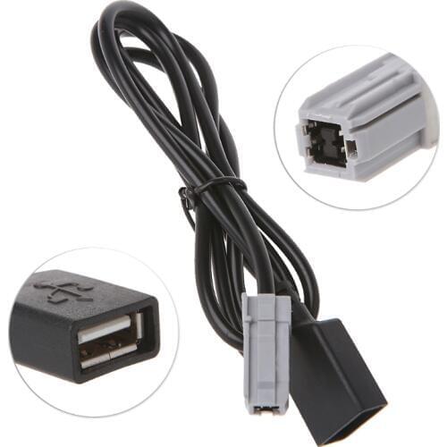 Black Car Aux Audio Media Wire To USB Adapter Conector For Toyota RAV4 EZ Verso Camry