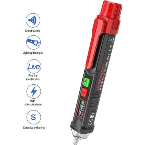 Habotest HT100 Digital Voltmeter Intelligent Non-contact Pen Alarm Voltage Detector Meter Ac Voltmeter Tester Auto Tachometer