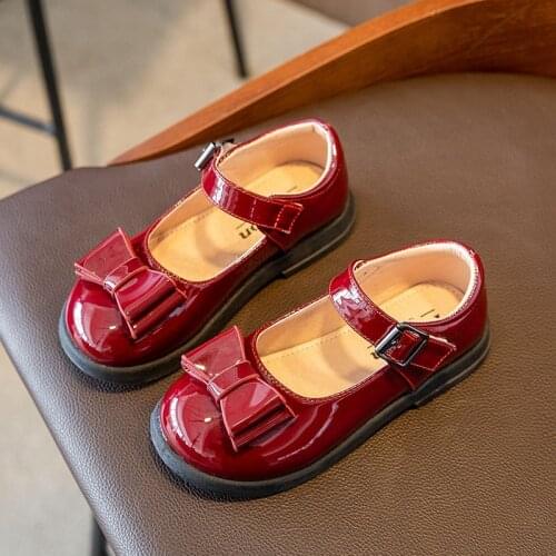 Kids Fashion bow Party Big Girls Shoes Princess Elegant ChildrenS Patent leather Shoes For School 3 4 5 6 7 8 9 10 11 12 Years