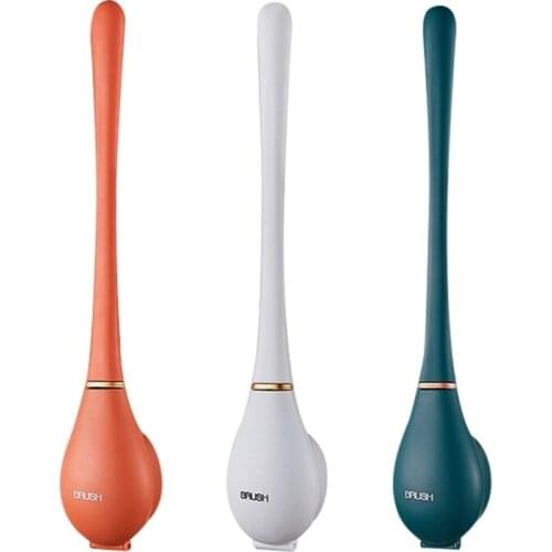 E56C Creative Silicone Water Drop Toilet Brush and Holder Automatic Opening Closing