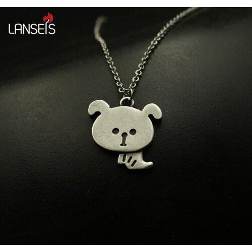 Lanseis 1pcs cute animal necklace pendant women Kawaii Puppy Dog pendant