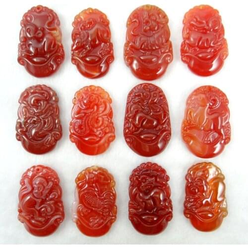 Fashion Unique Navy chalcedony stone hand-carved Zodiac signs pendant Gems beads jewelry Making 1pcs/lot free shipping