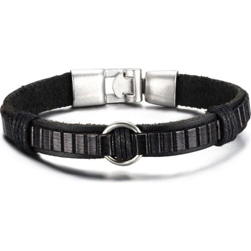 Mens Allah Religious Prayer Bracelet Stylish Braided Genuine Black Leather Bracelet Male Boy Gift Jewelry B00167