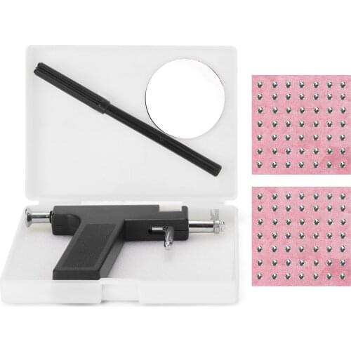 Stainless Steel Body Piercing Tool Kit Professional Ear Nose Navel Piercing Machine with Ears Studs Tools