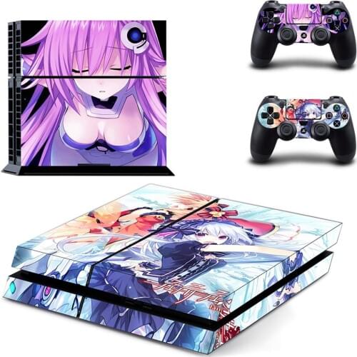 Anime Cute Girl Neptune PS4 Stickers Play station 4 Skin Sticker Game Decals For PlayStation 4 PS4 Console & Controller Skins