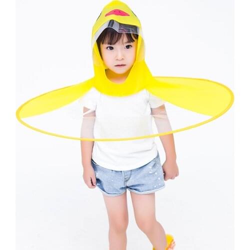 UFO Children Umbrellas Cute Yellow Duck Rain Cover Waterproof For Kids Umbrella Without An Umbrella Handle Baby Umbrella cap