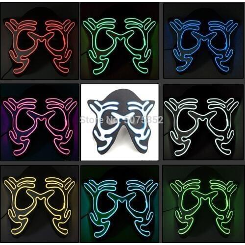 Novelty Anime Cosplay Light Up Mask Dance DJ Club EL Wire Mask Carnival Happy Led Mask For Christmas Festival Party