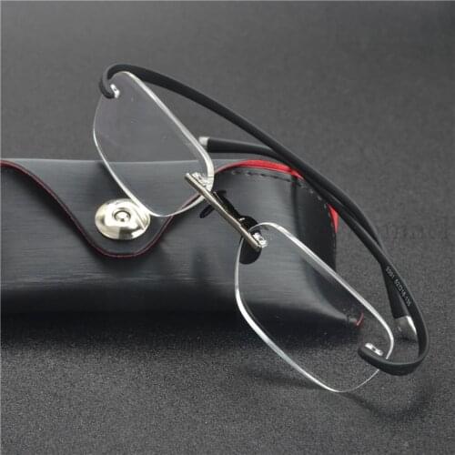 Frameless Reading glasses tr90 fashion rimless Men Women reading glasses high definition anti fatigue ultra-light with box NX