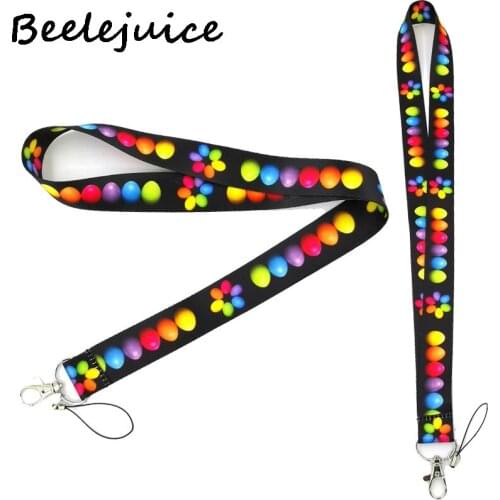 Easter Colorful Eggs Neck Strap Lanyards ID badge card holder keychain Mobile Phone Strap Gift Ribbon webbing necklace Gifts