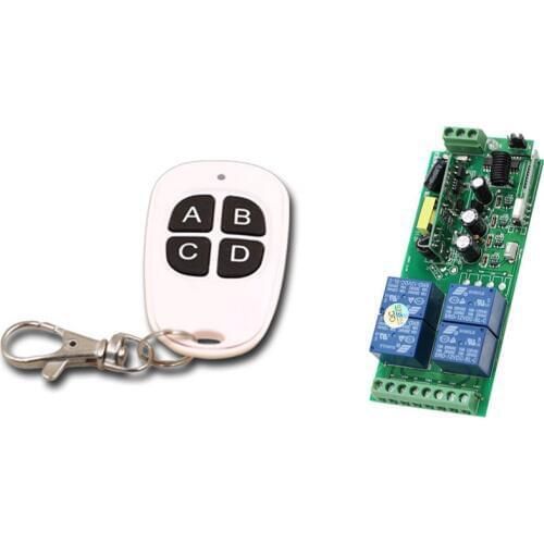 AC 85V~250V 4CH RF Radio Remote Control Relay Switch Receiver And Transmitter Security System Garage Doors 85V 110V 220V 250V AC