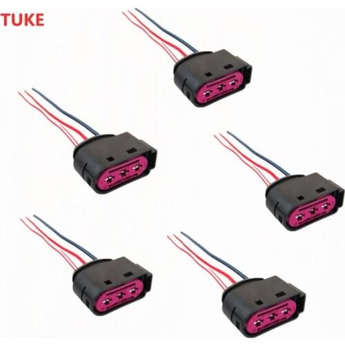 RWSYPL 5 Pcs Fuse Box Connector 3-Pin Plug Cable Adapter For Beetle Bora MK4 Golf MK4 A3 TT 1J0937773 1J0 937 773