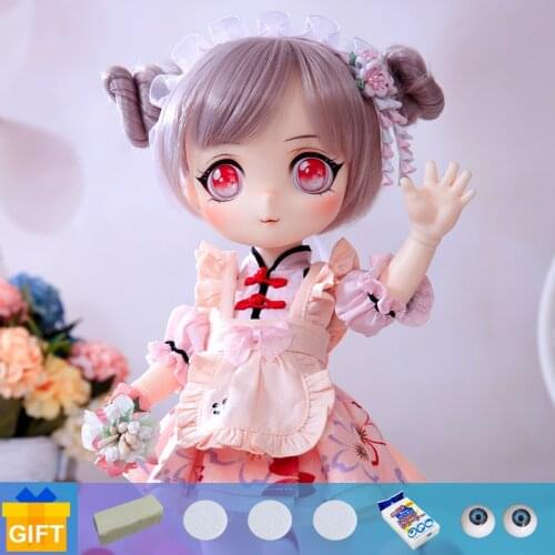 BJD Lotus Doll 1/6 cartoon cosmetics dolls fullset complete professional makeup Toy Gifts movable joint doll