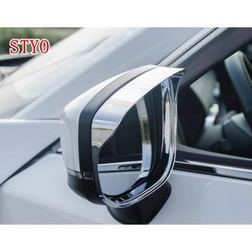 STYO ABS Chrome Door Mirror Rain Snow Guard Rearview Mirror Rain Visor Cover Trim Rain Eyebrow For Mazda1 CX5 CX-5 2017 2018