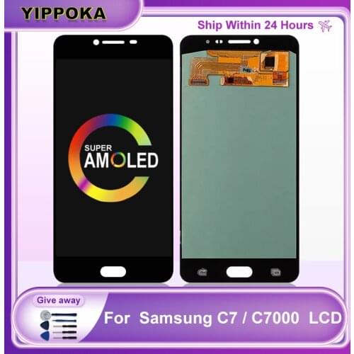 Super AMOLED For Samsung Galaxy C7 C7000 LCD Display Touch Screen Digitizer SM-C7000 Replacement Parts For Samsung C7 Display