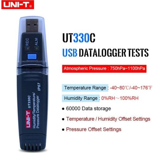 UNI-T USB Data Logger UT330A UT330B UT330C 60000 Large Storage Capacity Automatic Storage Temperature Recorder -40~80C(-40~176F)