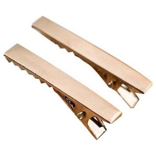 20pcs DIY Gold Color Metal Girls Hair Clip Crocodile Alligator Teeth Bows Barrette Duckbill Clips Flat Mouth Square Clip C