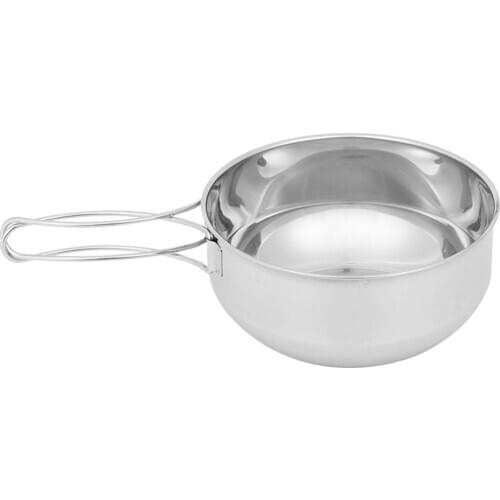 1Pc Stainless Steel Folding Bowl Outdoor Camping Pots Practical Cook Utensils Camping Cookware Pot Bowl Camping Accessories