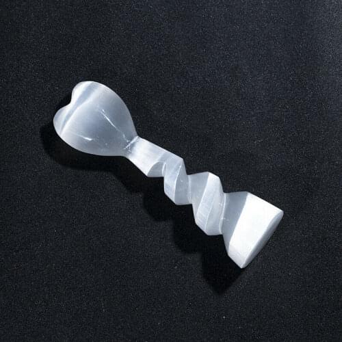 1pcs Selenite Crystal heart Wand Healing Massage Spiral Polished Log Stick Gypsum Cleanse
