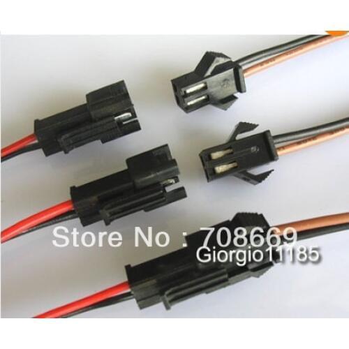 100pcs 2 Way JST EL-2P Multipole Connectors With Wire 2*140mm