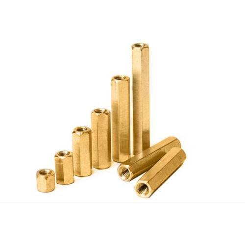 100pcs M2 Brass Hexagonal Threaded Double Pass Spacers Hexagon Copper Post