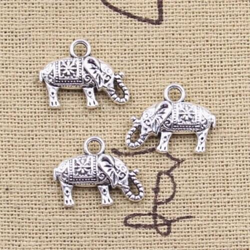 15pcs Charms Thai elephant 13x17mm Antique Silver Color Pendants Making DIY Handmade Tibetan Finding Jewelry