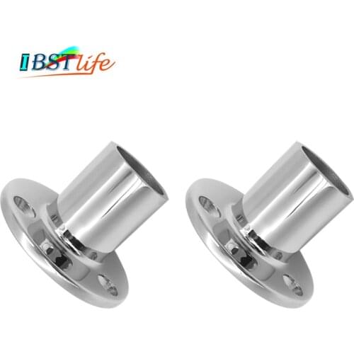 2PCS 316 Stainless Steel 90 Degree Marine Boat Hand Rail Fitting Round Stanchion Base For Pipe 22mm 25.4mm 32mm Dia
