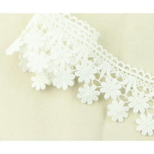 2 Yards 5cm Costume Decor Trimming Embroidery Sew DIY Craft Off-white Lace Trim New COTTON LACE M302
