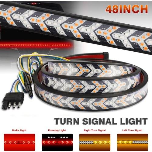 48" IP67 Waterproof Arrow Style Truck Tailgate Led Strip Light Bar 4-function Brake Turn Signal For Pickup SUV Trailer Van