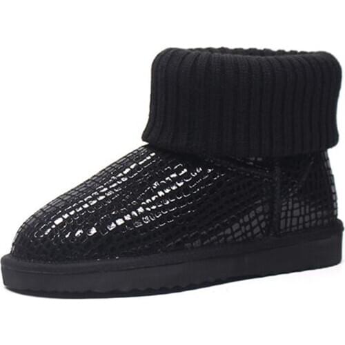 UVWP Top Quality Women Fashion Snow Boots Genuine Leather Warm Winter Shoes Boots Women Ankle Boots Free Shipping