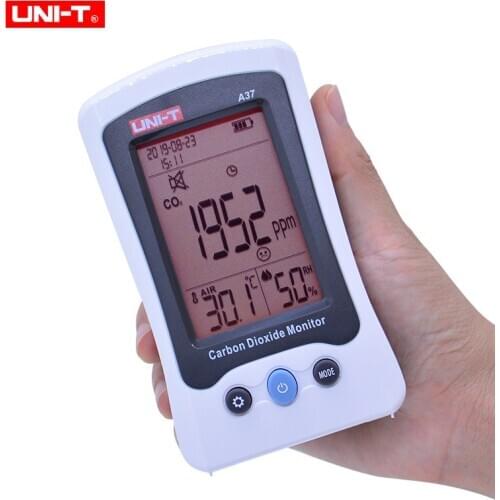 UNI-T A37 Digital Carbon Dioxide Detector Laser Air Quality Monitoring Tester CO2 Detection 400~5000PPM For Home with Battery