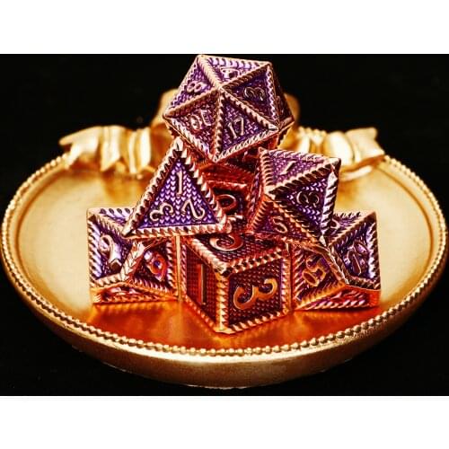 D10 Rpg Dungeon and Dragon Dice 7 Pcs Dnd Gift Set D20 Metal Dice Board Games Metallic Polyhedral Tabletop Games Dice