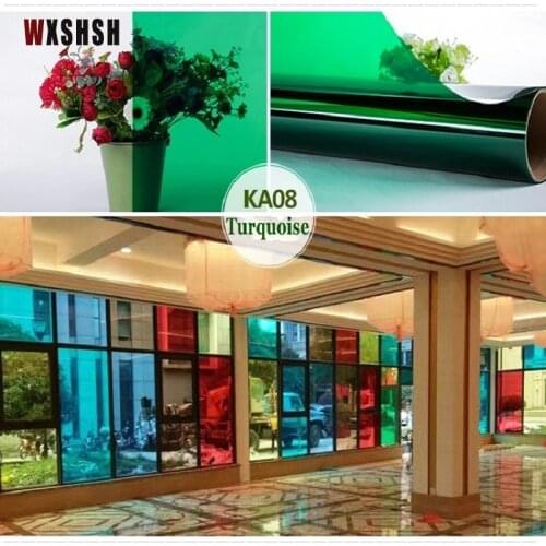 Turquoise Glass Sticker Self-Adhesive Removabl Decorative UV-Proof Window Door Cabinet Table Glass Wall Decor DIY Hand Work