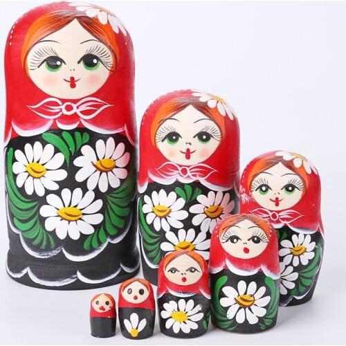 1 Set Wood Russian Nesting Doll Matryoshka Dolls for Kids Brithday Gifts Home Decor Poupée de nidification russe Dropshipping