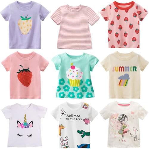 Kids 2021 Summer T Shirt for Girls Comfortable Lovely Toddler Short Sleeve Clothes New Arrival Cartoon Cotton T-Shirt