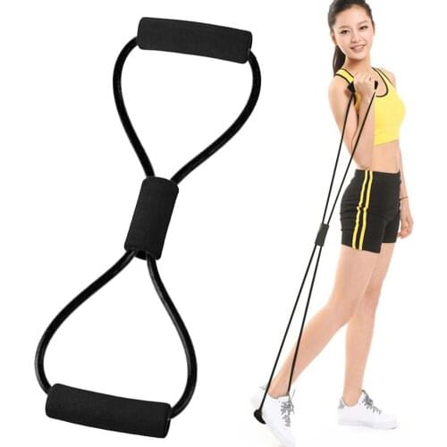 Figure 8 tension rope Yoga Resistance Bands 8 Shaped Rubber Band Muscle Training Pull Tension Rope Breast Tension Machine