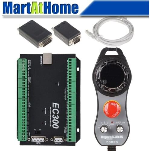 Ethernet 3/4/5/6 Axis Mach3 CNC Motion Controller Kit 300KHz with MPG Pendant Support Stepper/Servo Driver for DIY CNC