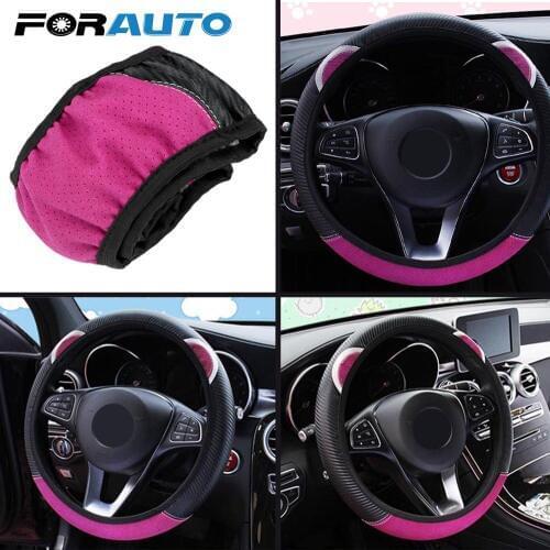 FORAUTO Cute Cat Ear Steering Wheel Cover Car-styling Car Steering-Wheel Handle Covers Universal Car Accessories Auto Decoration
