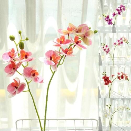 Artificial Orchid Real Touch Fake Flowers 3D Print Desktop Ornaments Plastic Bedside Living Room Simulation Plant for Office