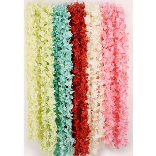 10Pcs 1M Artificial Orchid Flowers Rattan String Vine with Green Leaves For Home Wedding Garden Decoration Hanging Garland Wall