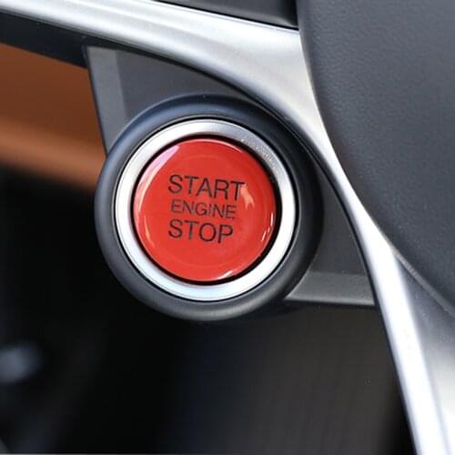 3 Color ABS Car Engine Start Stop Push Button Ring Trim for Alfa Romeo Stelvio Giulia Car Accessories